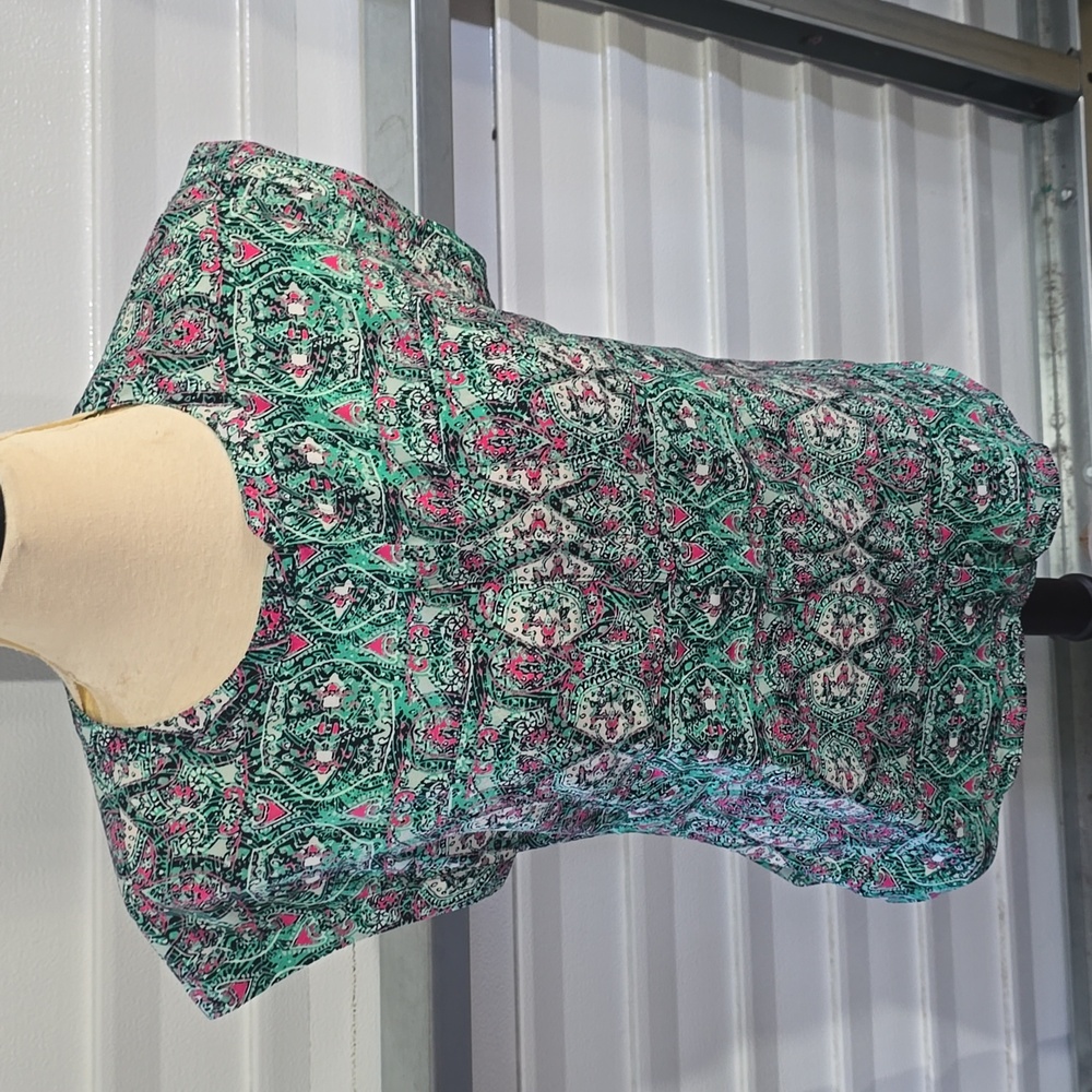 Van Heusen Multicolor Patterned Button Down Blous… - image 3